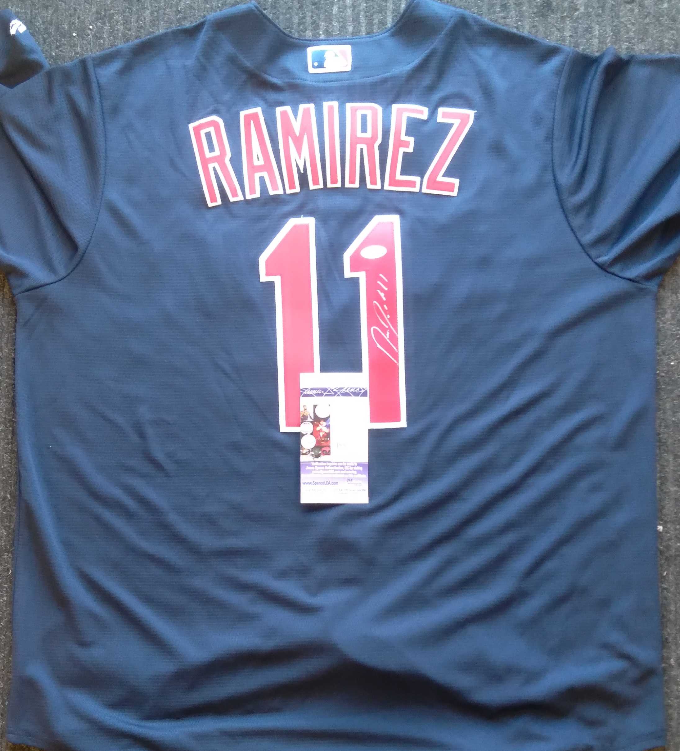 Jose Ramirez Autographed Custom Blue Baseball Jersey - BAS COA