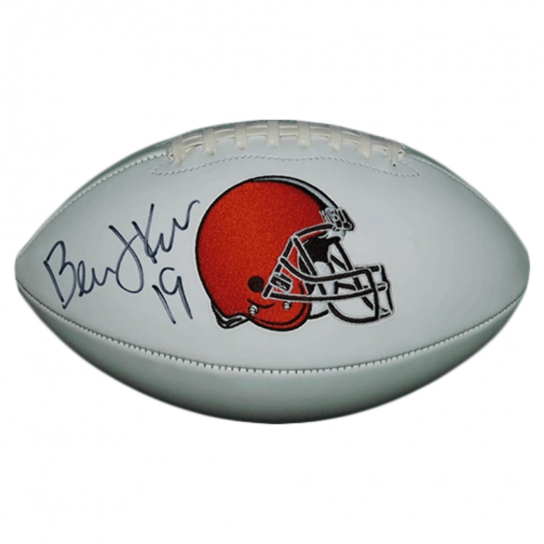 Bernie Kosar Signed Browns white Panel Football Beckett GPS Sports