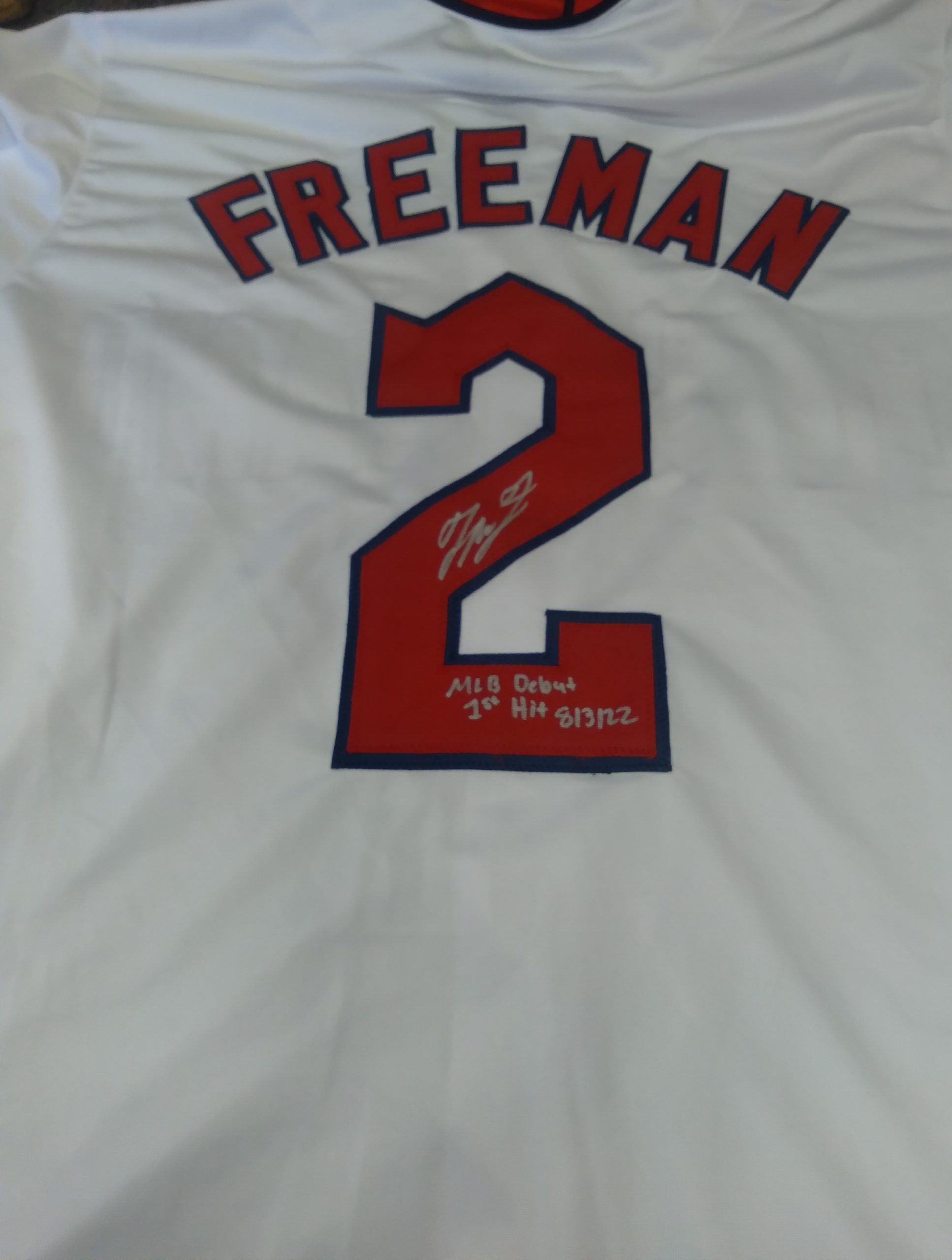 Tyler Freeman Signed Custom Style White Inscribed MLB Debut Jersey JSA