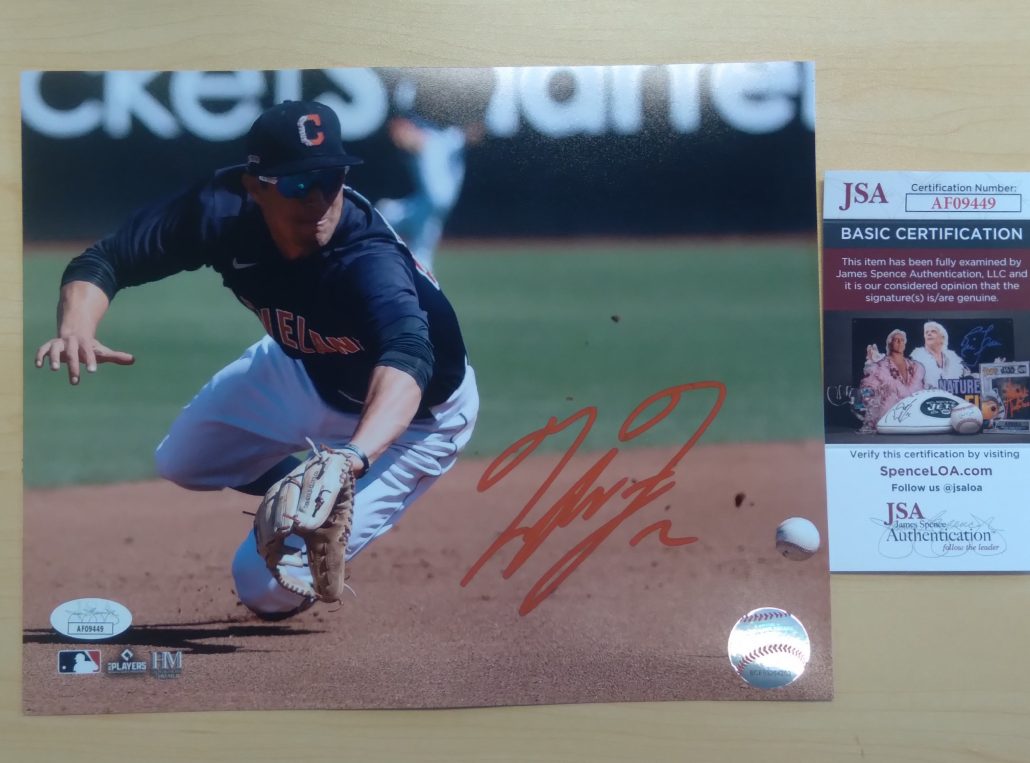 Tyler Freeman Signed 8×10 Blue Jersey HORZ JSA GPS Sports Gallery