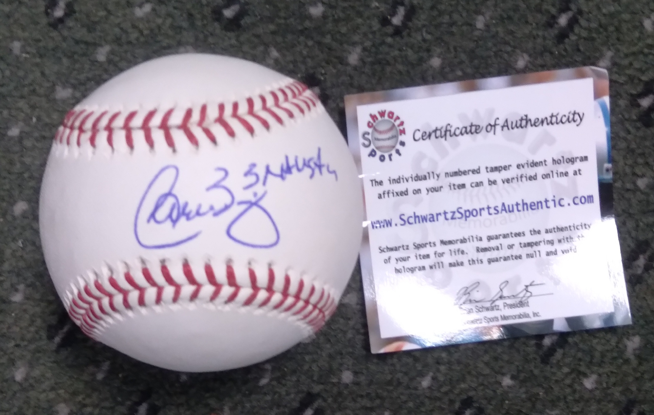 Carlos Baerga Signed MLB Baseball Inscribed 3x All Star Schwartz – GPS  Sports Gallery