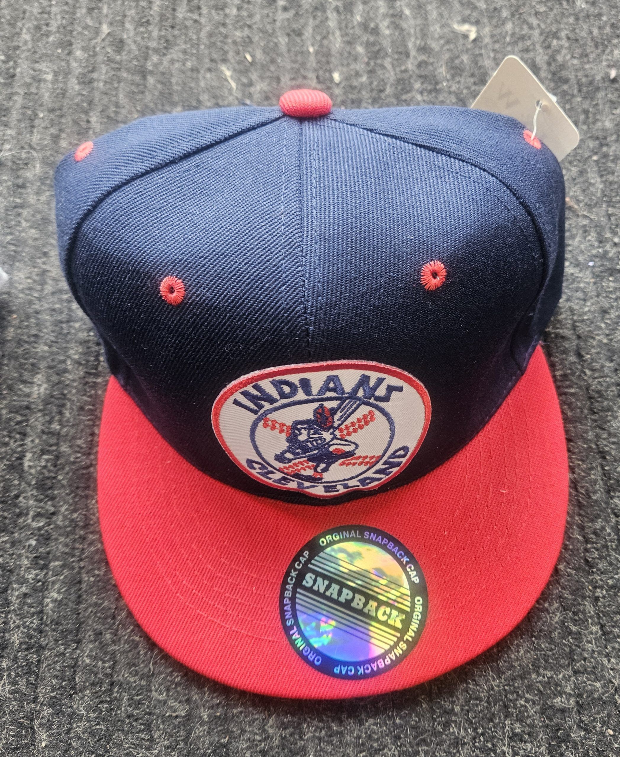 Cleveland Indians Chief Wahoo Red Bill 1975 Logo Full Back Baseball Cap