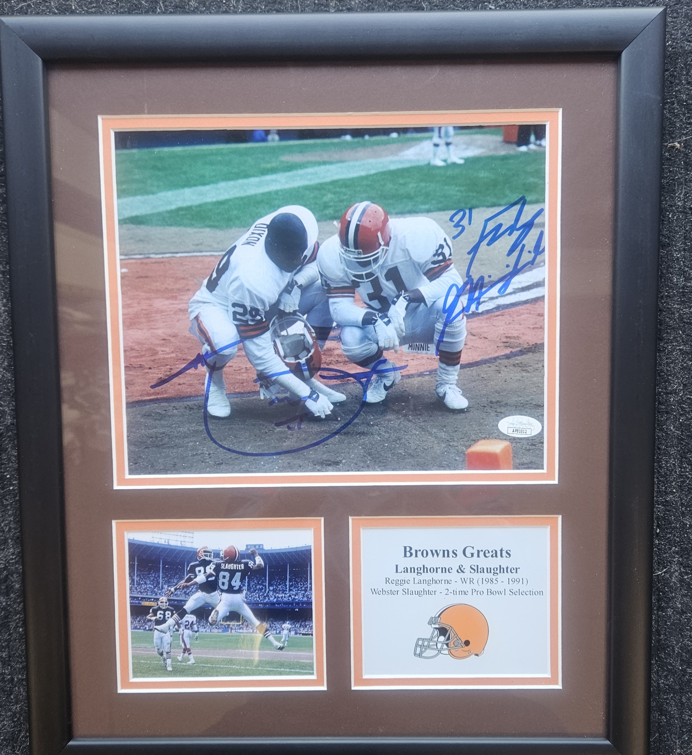 Frank Minnifield & Hanford Signed 8×10 Framed JSA – GPS Sports Gallery
