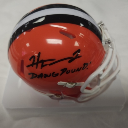 Harold Fannin Jr Signed Inscribed Mini Helmet JSA