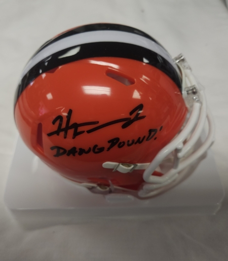 Harold Fannin Jr Signed Inscribed Mini Helmet JSA