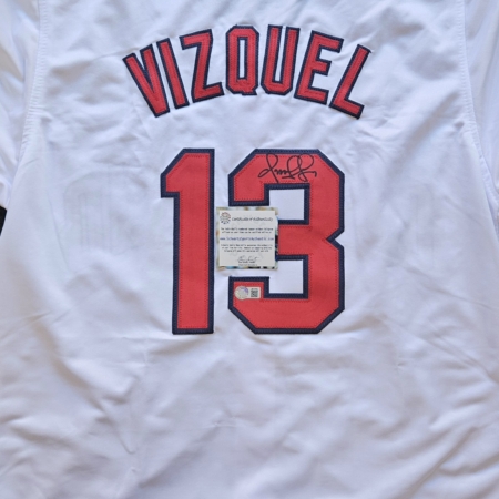 Omar Vizquel Signed White Jersey Schwartz