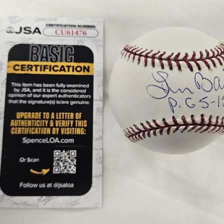 Len Barker Signed MLB Baseball JSA