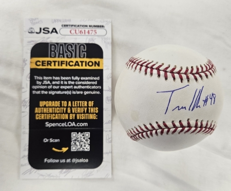 Travis Hafner Signed MLB Baseball JSA