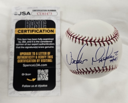 Victor Martinez Signed Baseball JSA