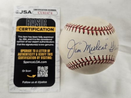 Jim Mudcat Grant Signed MLB Baseball JSA