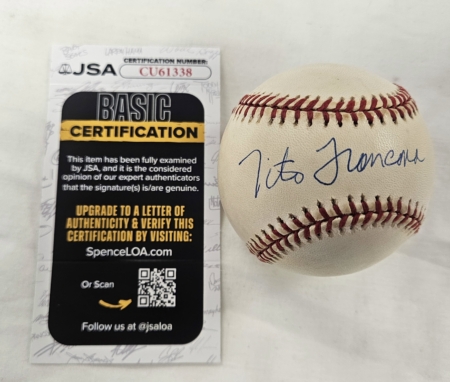 Tito Francona Baseball JSA
