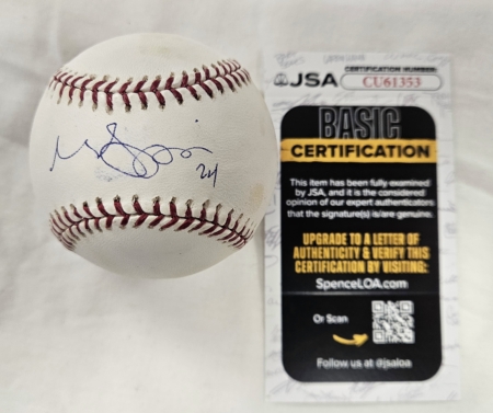Grady Sizemore Baseball JSA