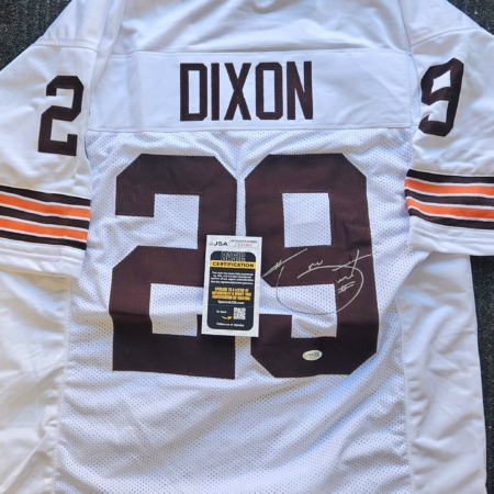 Hanford Dixon Signed White Jersey JSA