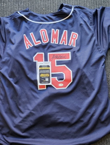 Sandy Alomar Signed Blue Jersey JSA