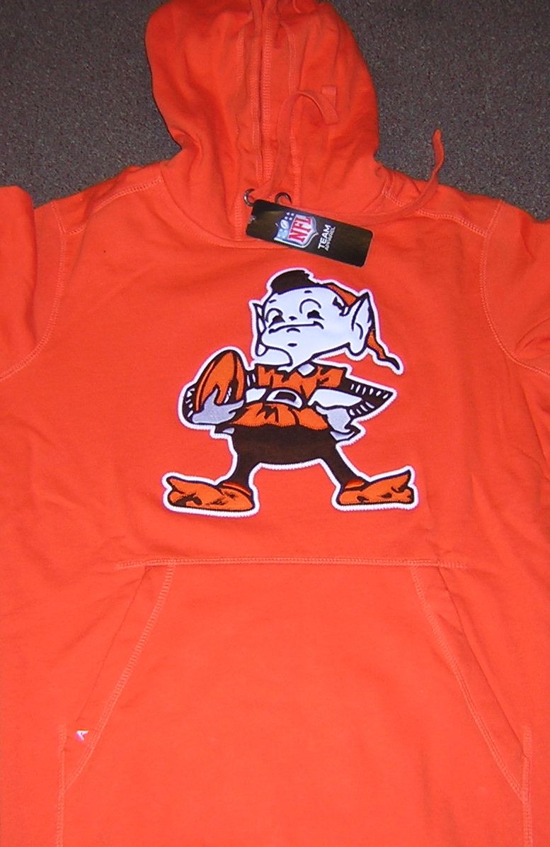 Cleveland Browns Brownie Elf Embroidered Hoodie Orange 2X